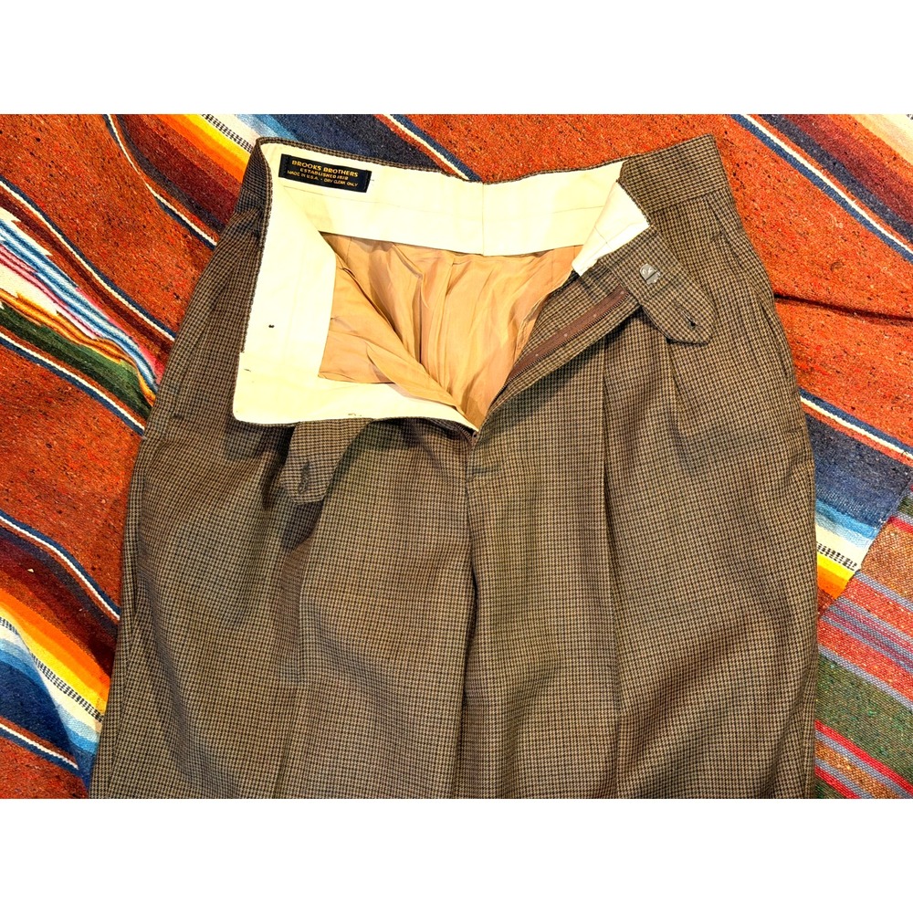 Vintage Brooks Brothers Houndstooth Slacks Dress Pants Size 28 USA